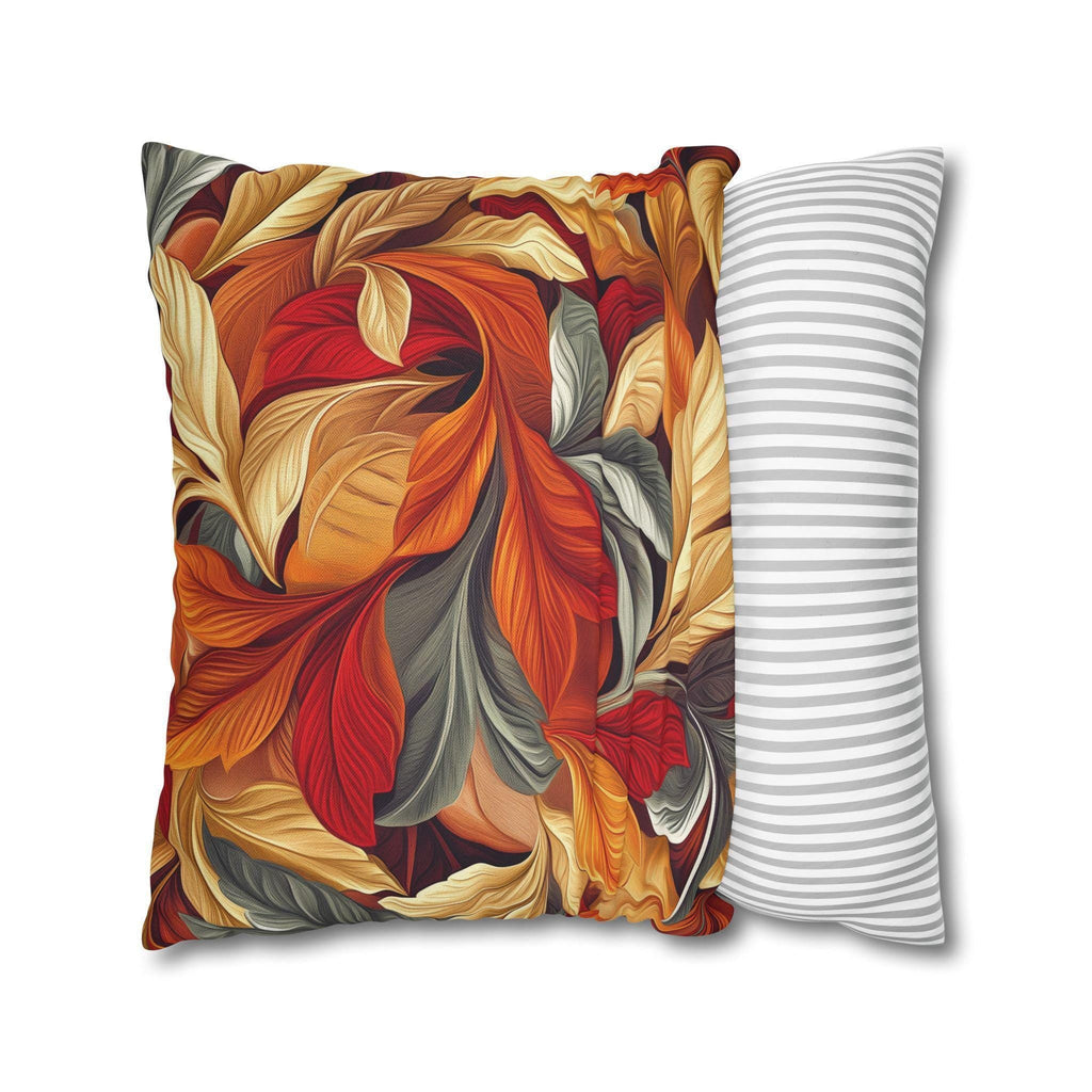 Autumn Leaves Pillow Cover Fall Foliage Throw Cushion Warm Harvest Color Accent Decor