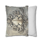 Rococo Inspired Ornamental Pillowcase, Ancanthus Leave Beige Cream Design, Luxury Home Decor
