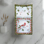 Red Cardinal Christmas Hand Towel: Winter Berry Hand Towel