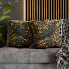 Autumn Crow Pillow Cover: Moody Botanical Fall & Halloween Decor