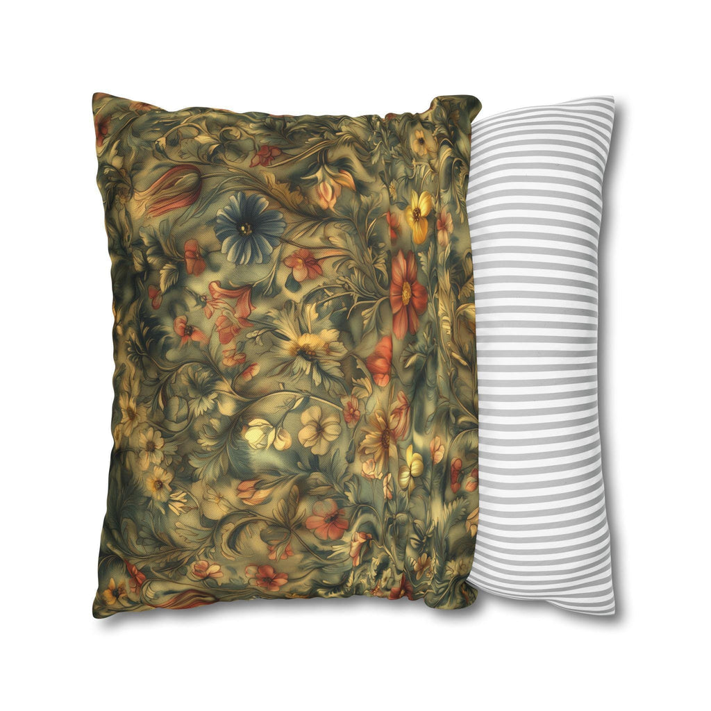 William Morris Botanical Pillow Cover: Jewel Tone Floral Tapestry Arts & Crafts Accent