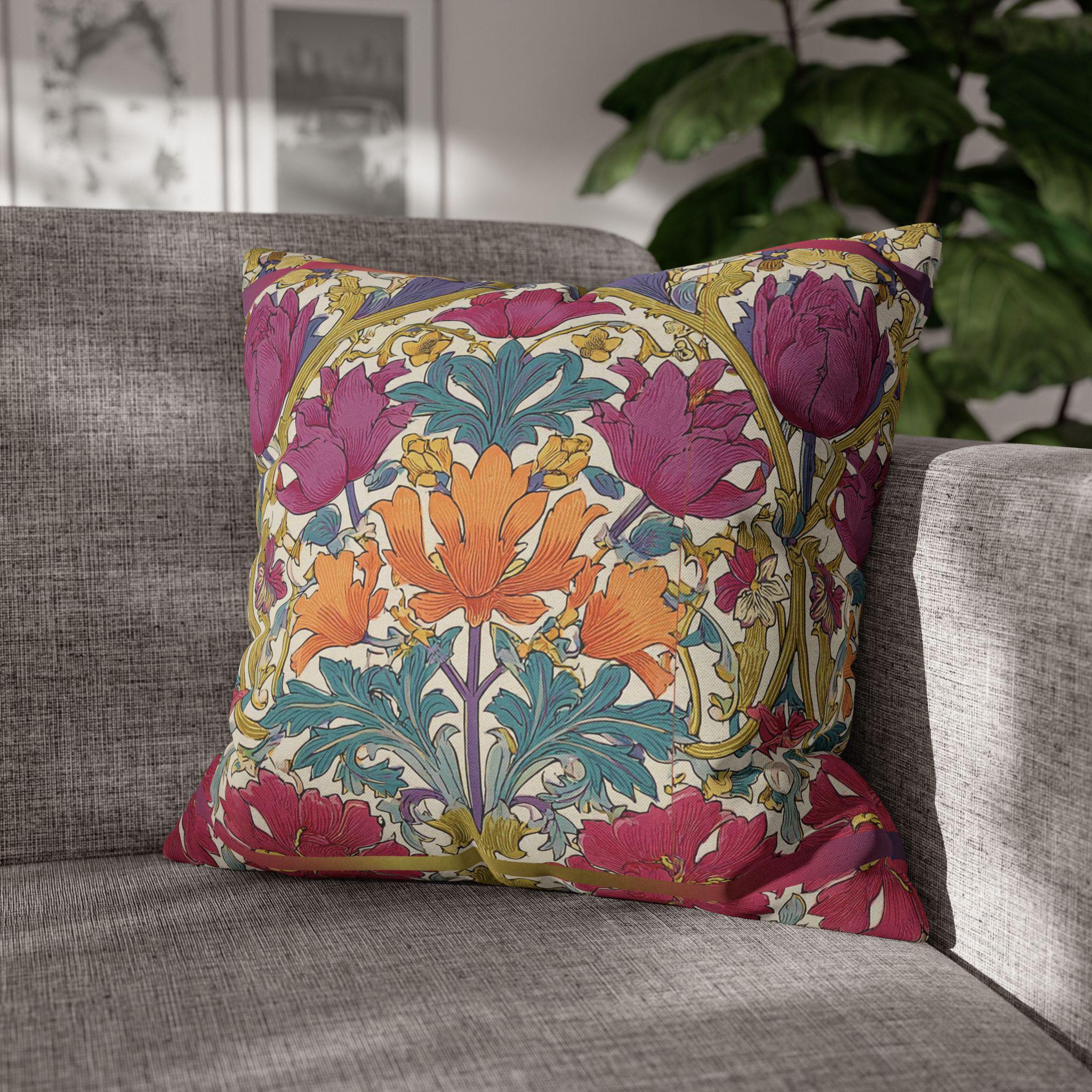 William Morris Style Hyacinth Pillow Cover: John Henry Dearle Inspired Floral