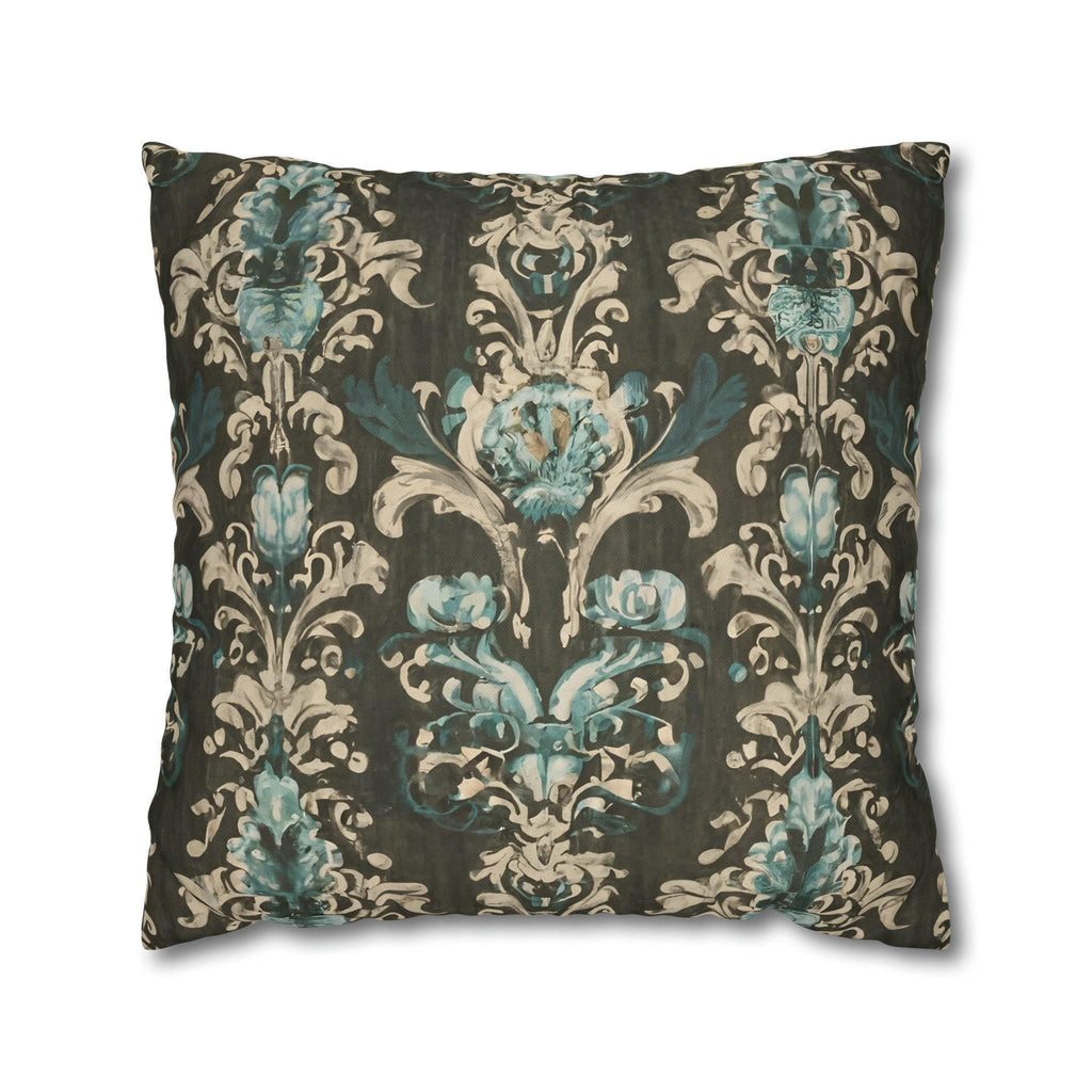 Vintage Style Floral Pillow Cover: Pale Blue Print, Farmhouse Chic