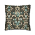 Vintage Style Floral Pillow Cover: Pale Blue Print, Farmhouse Chic