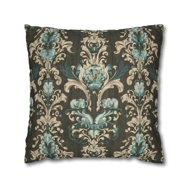 Vintage Style Floral Pillow Cover: Pale Blue Print, Farmhouse Chic