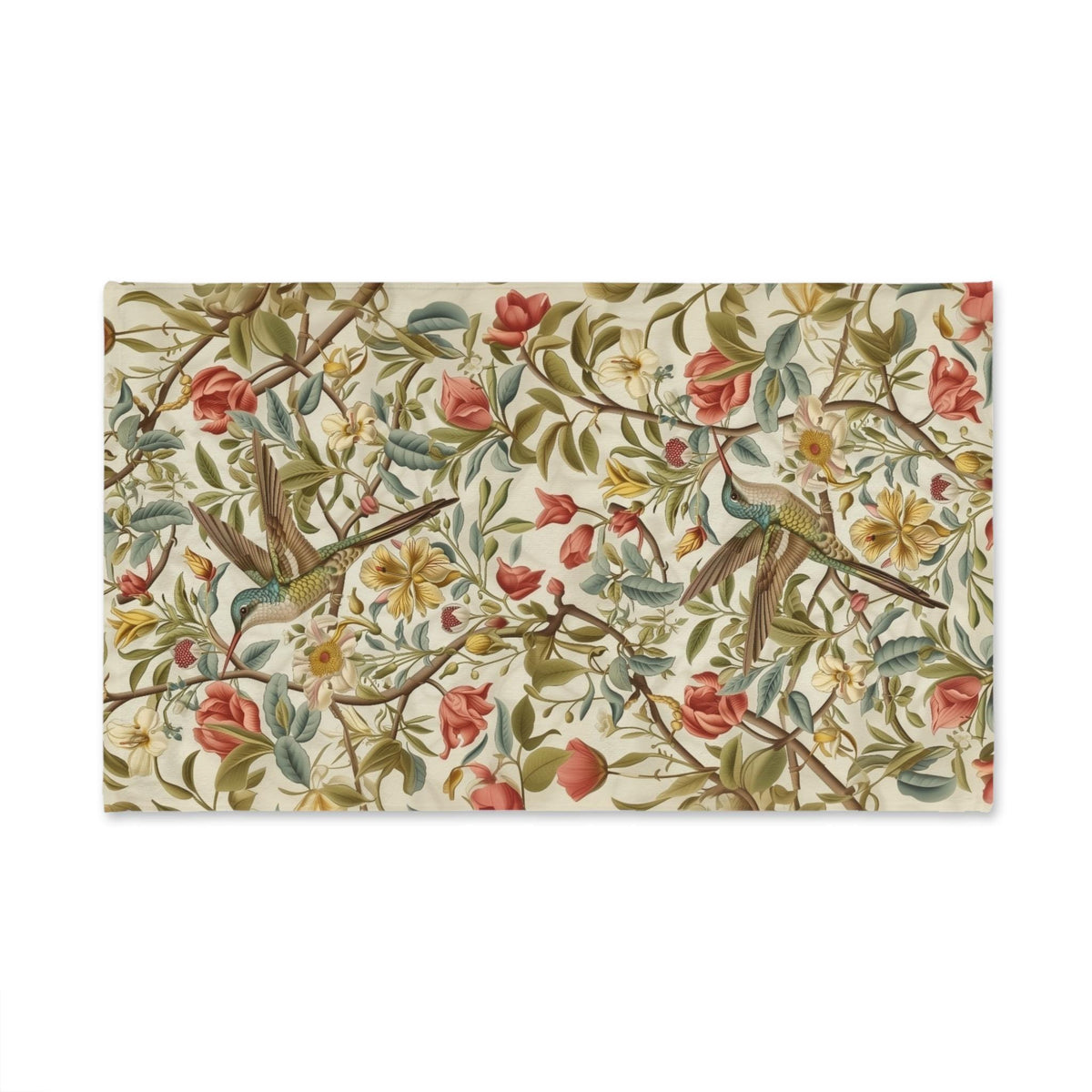 William Morris Hummingbird Floral Hand Towel: Vintage Style Botanical Accent