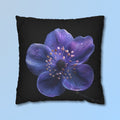 Purple Anemone Floral Pillow Cover, Vivid Flower on Black