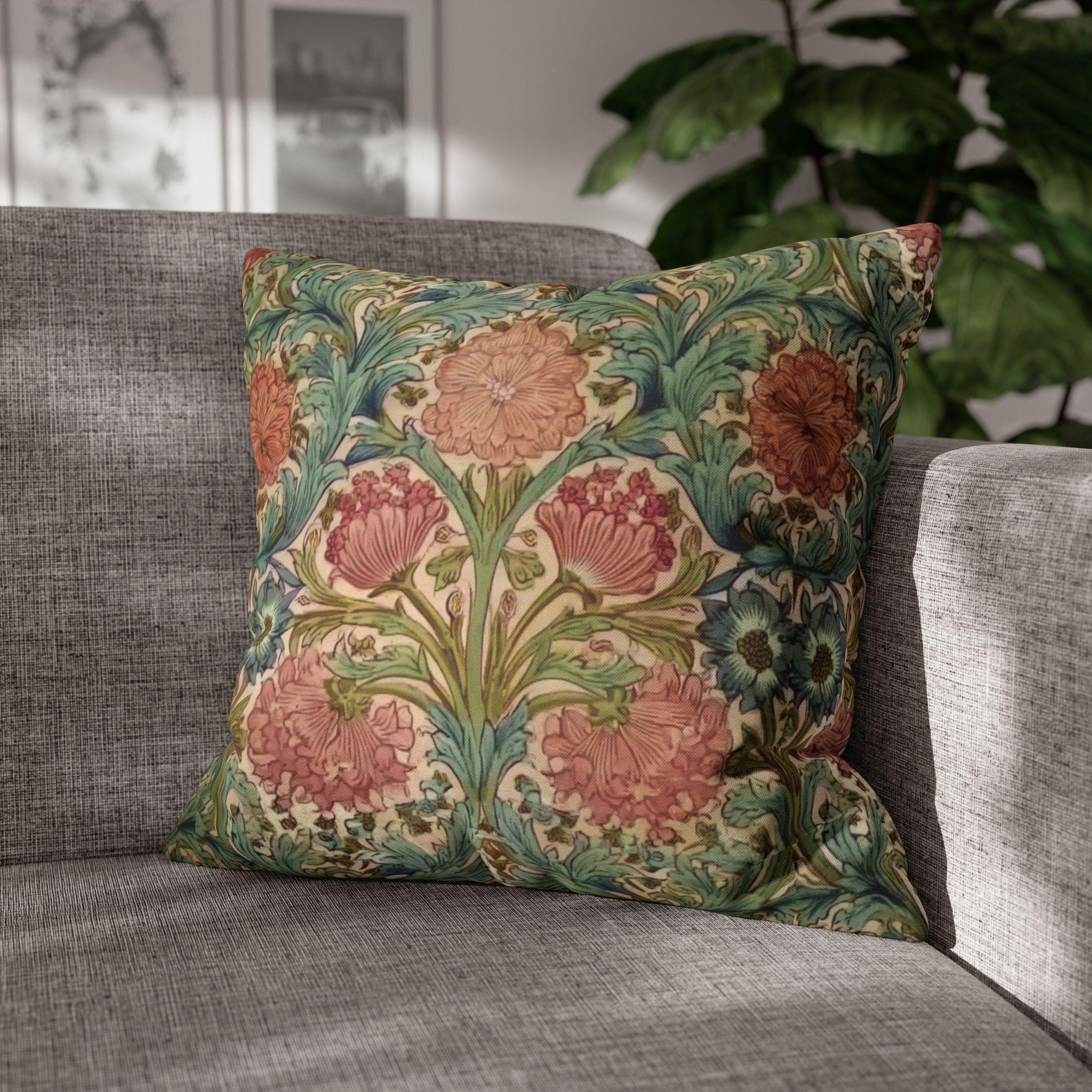 William Morris Style Hyacinth Pillow Cover: John Henry Dearle Inspired Floral