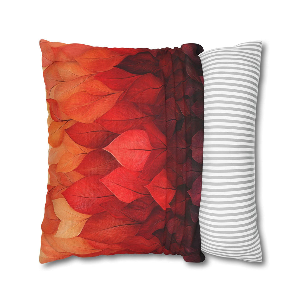 Fall Pillow Cover: Ombré Leaves in Warm Tones - Soft Polyester