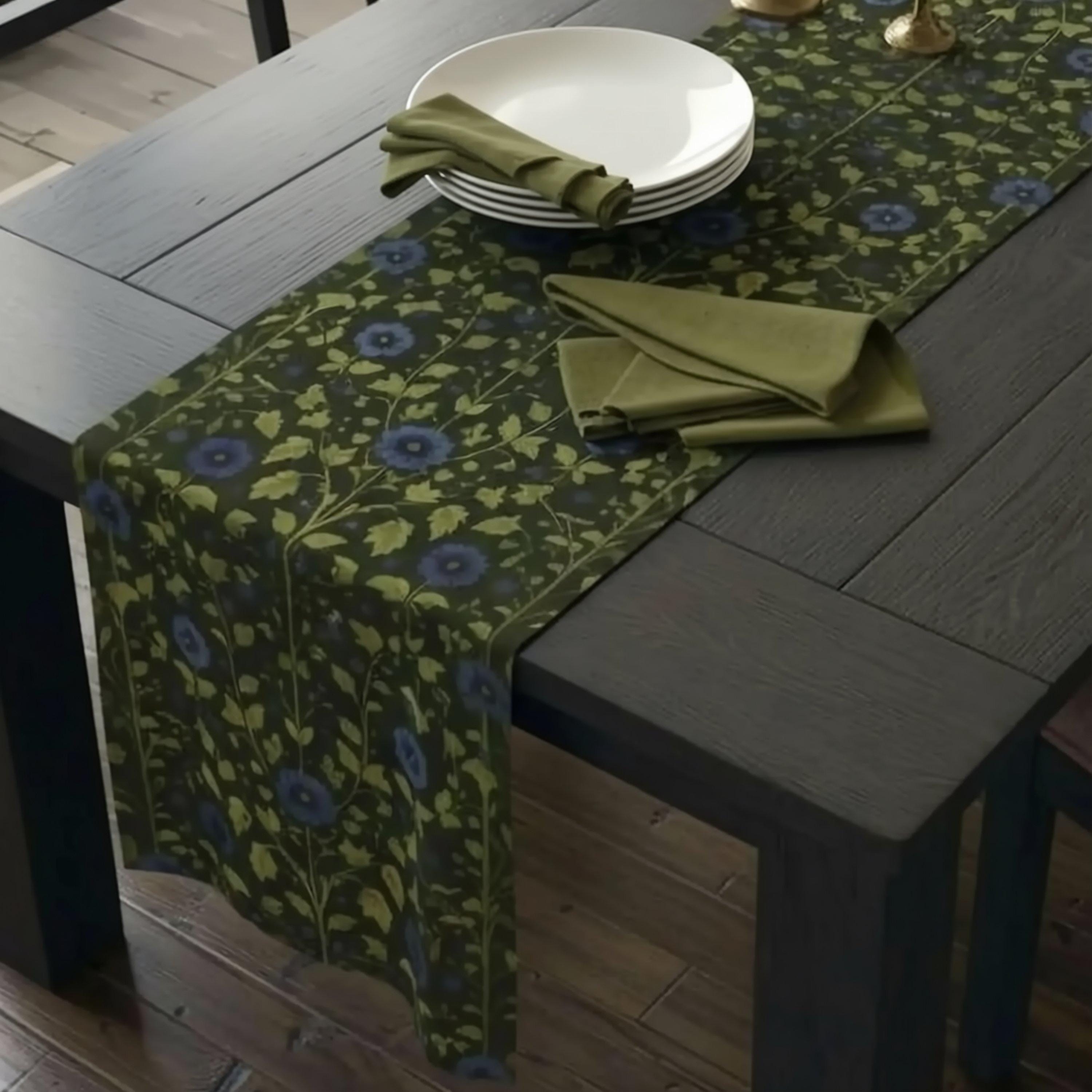 Elegant William Morris Arts and Crafts Floral Table Runner: 7 Colorway Choices
