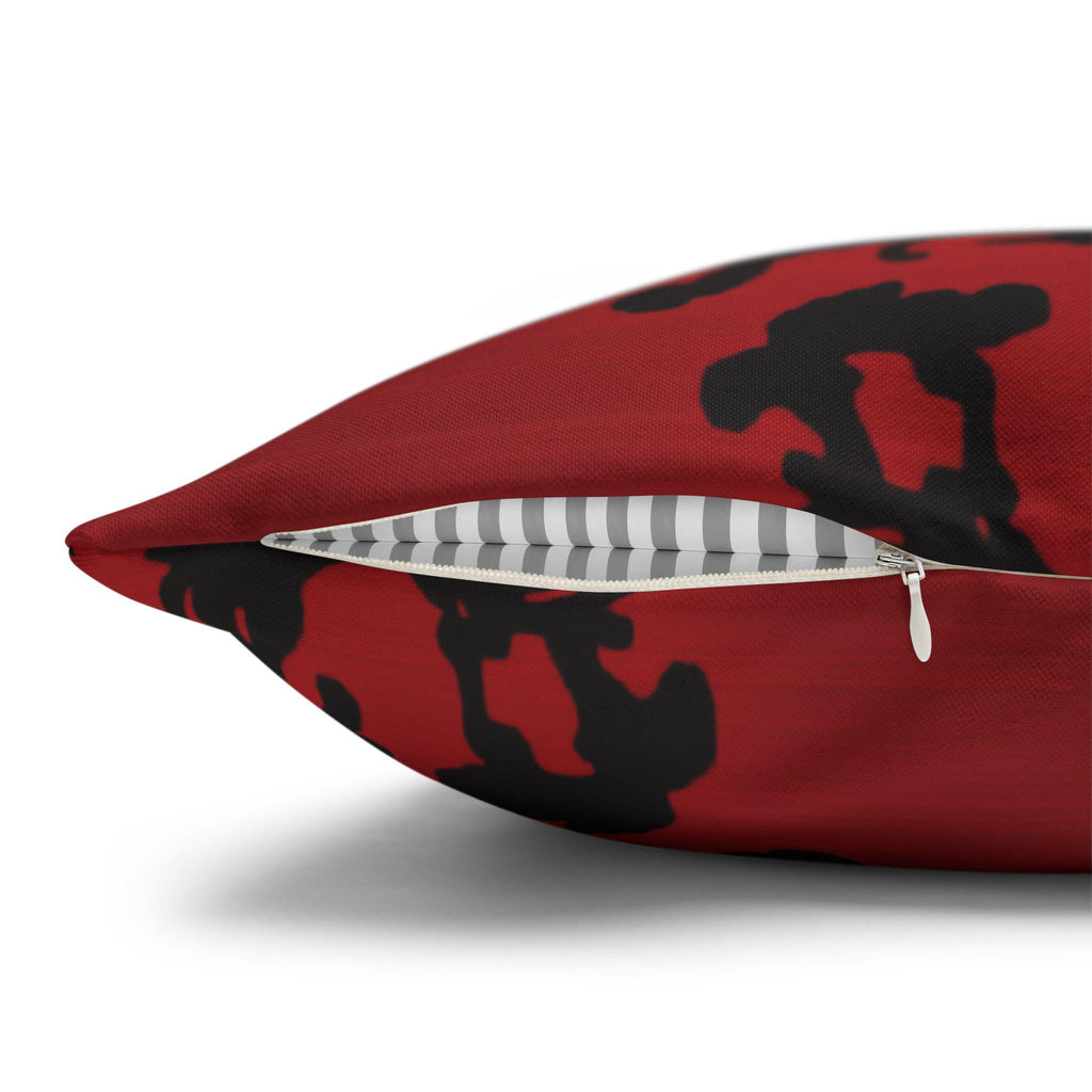 Black Damask Pillow Cover: Gothic Crimson Red Accent Pillow