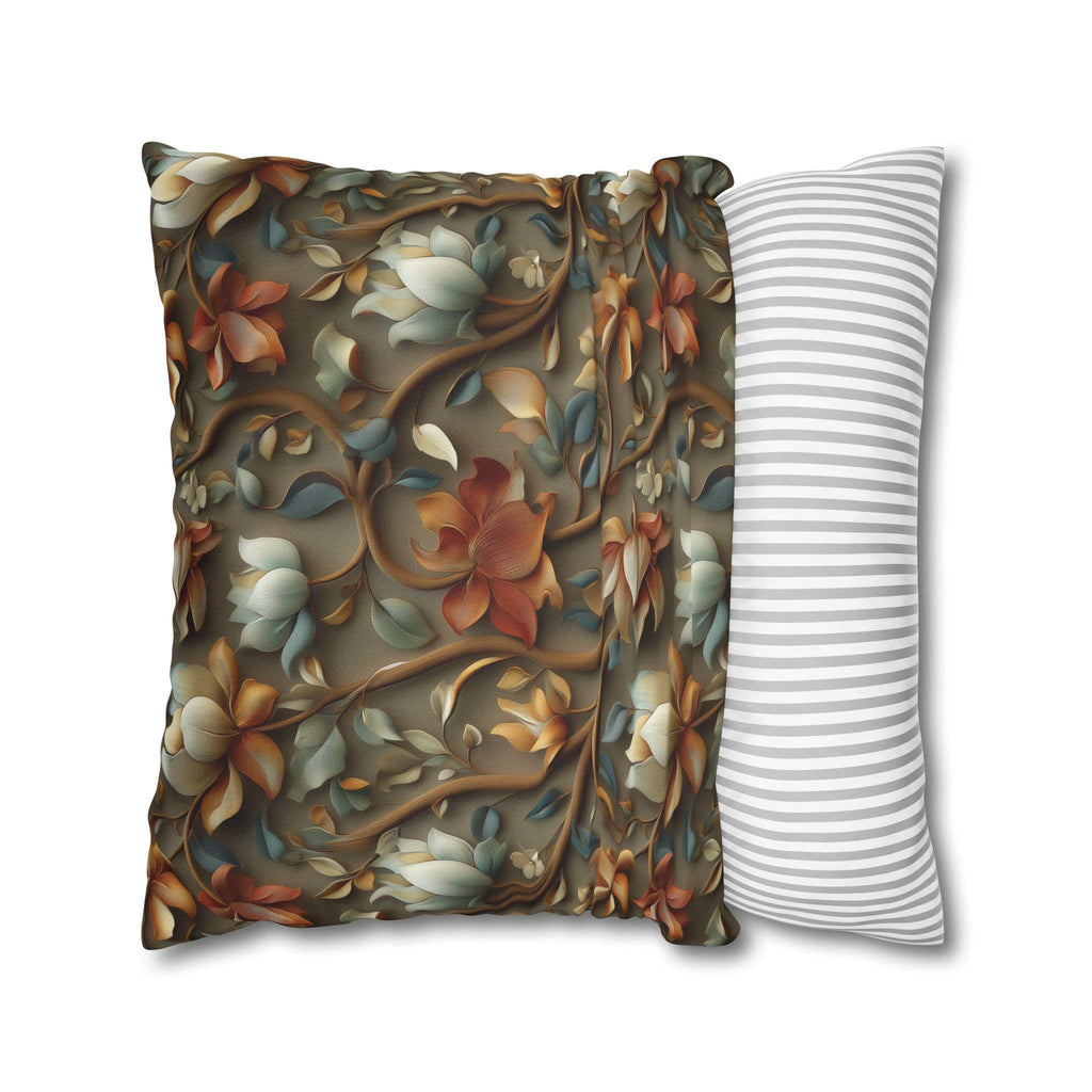 Vintage-Inspired Autumn Floral Pillow Cover: William Morris Style Tapestry Home Accent