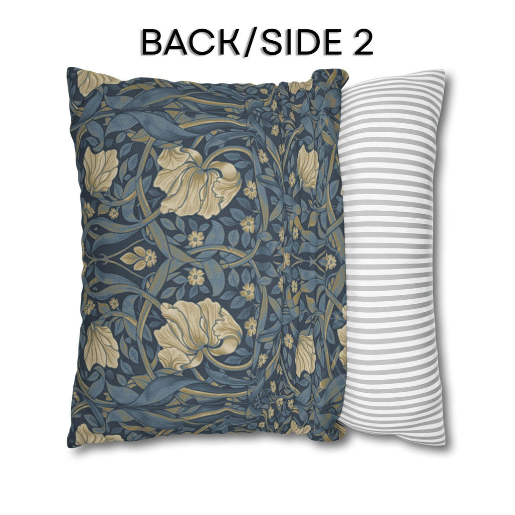 William Morris Pillow Cover: Charcoal Blue Ivory Vintage Pimpernel Reconstructed
