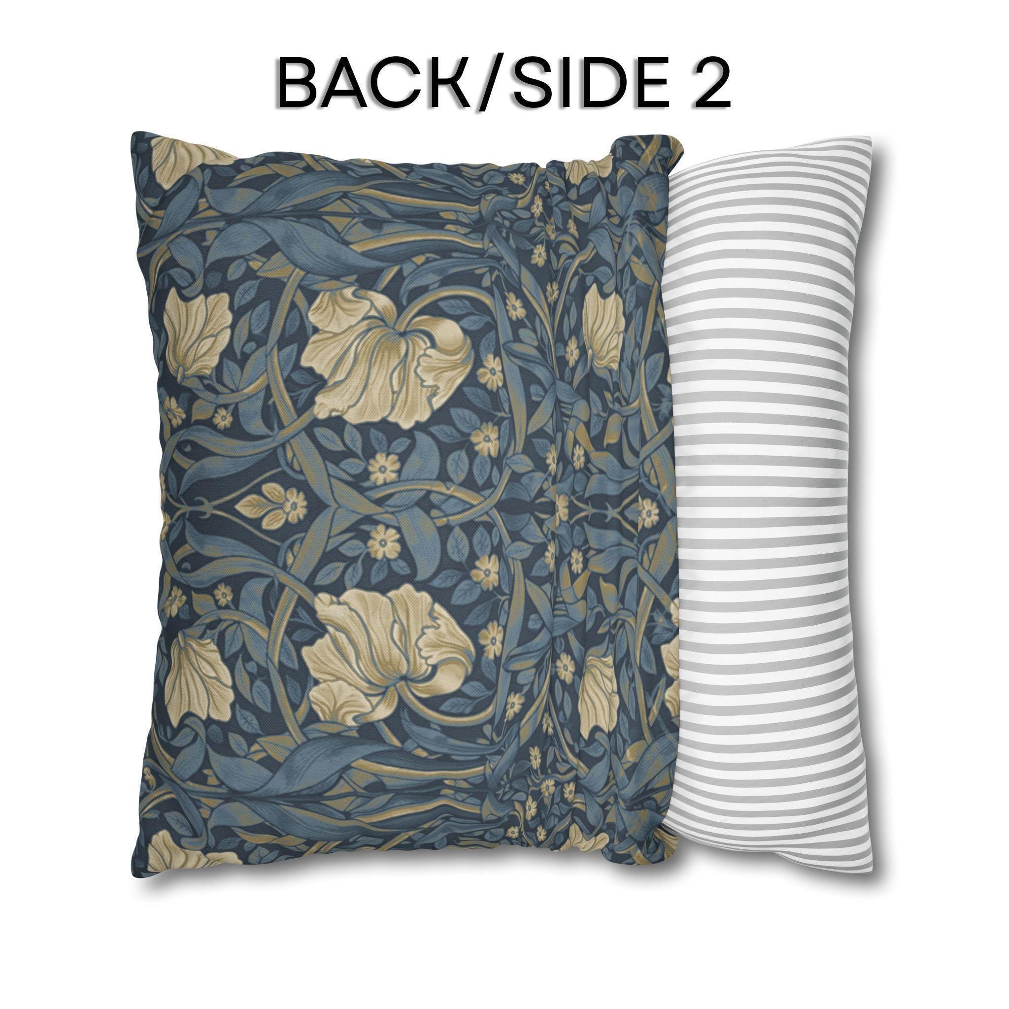 William Morris Pillow Cover: Charcoal Blue Ivory Vintage Pimpernel Reconstructed