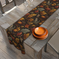 Fall Table Runner: Autumn Leaves Stylized Earth Tone Design for Dining Decor