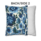 Blue and White Botanical Pillow Cover: Stylized Floral Vine Design