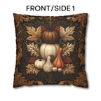 William Morris Inspired Fall Pillow Cover:  Copper, Burnt Orange, Caramel on Dark Brown