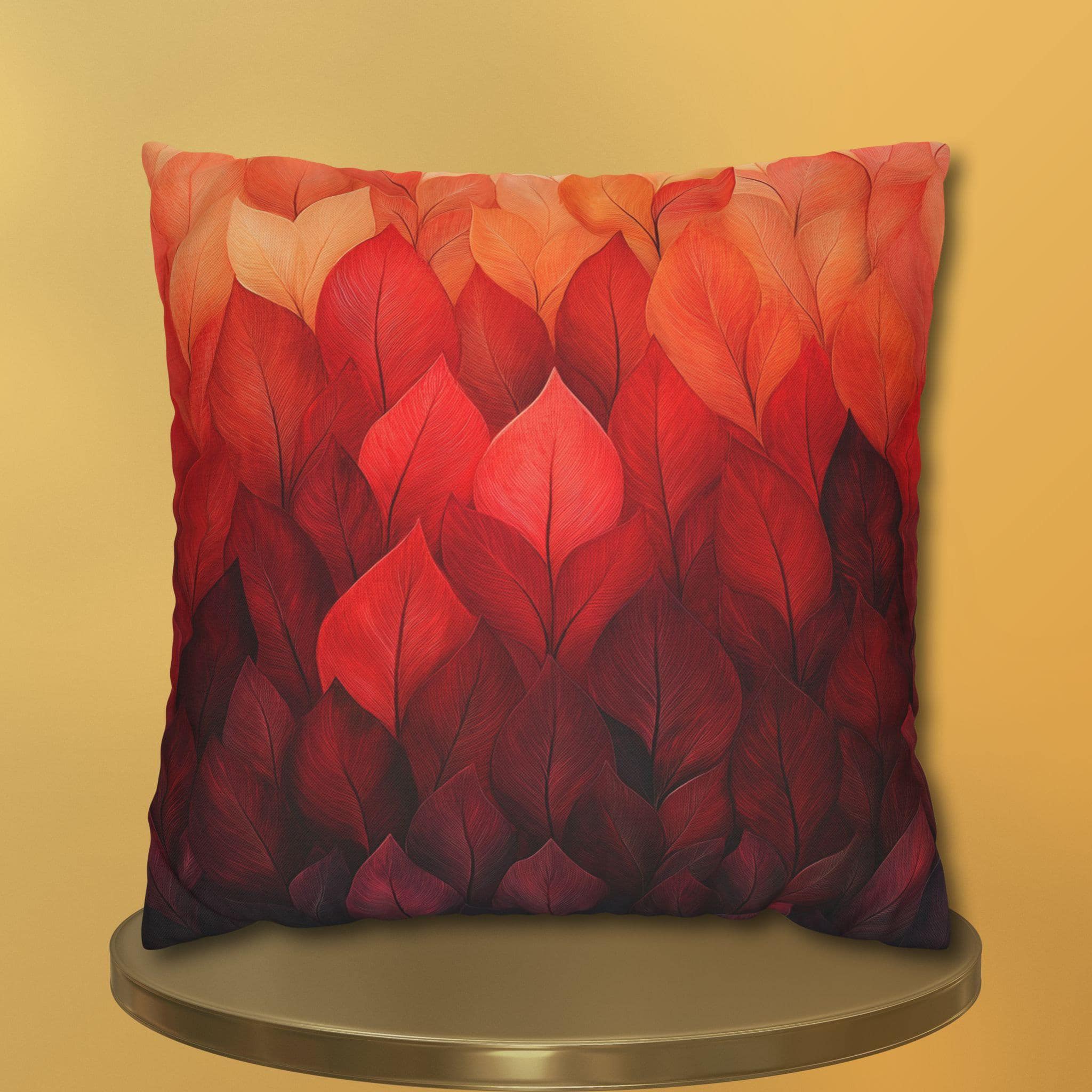 Fall Pillow Cover: Ombré Leaves in Warm Tones - Soft Polyester