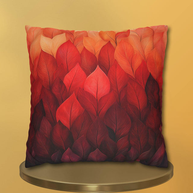 Fall Pillow Cover: Ombré Leaves in Warm Tones - Soft Polyester