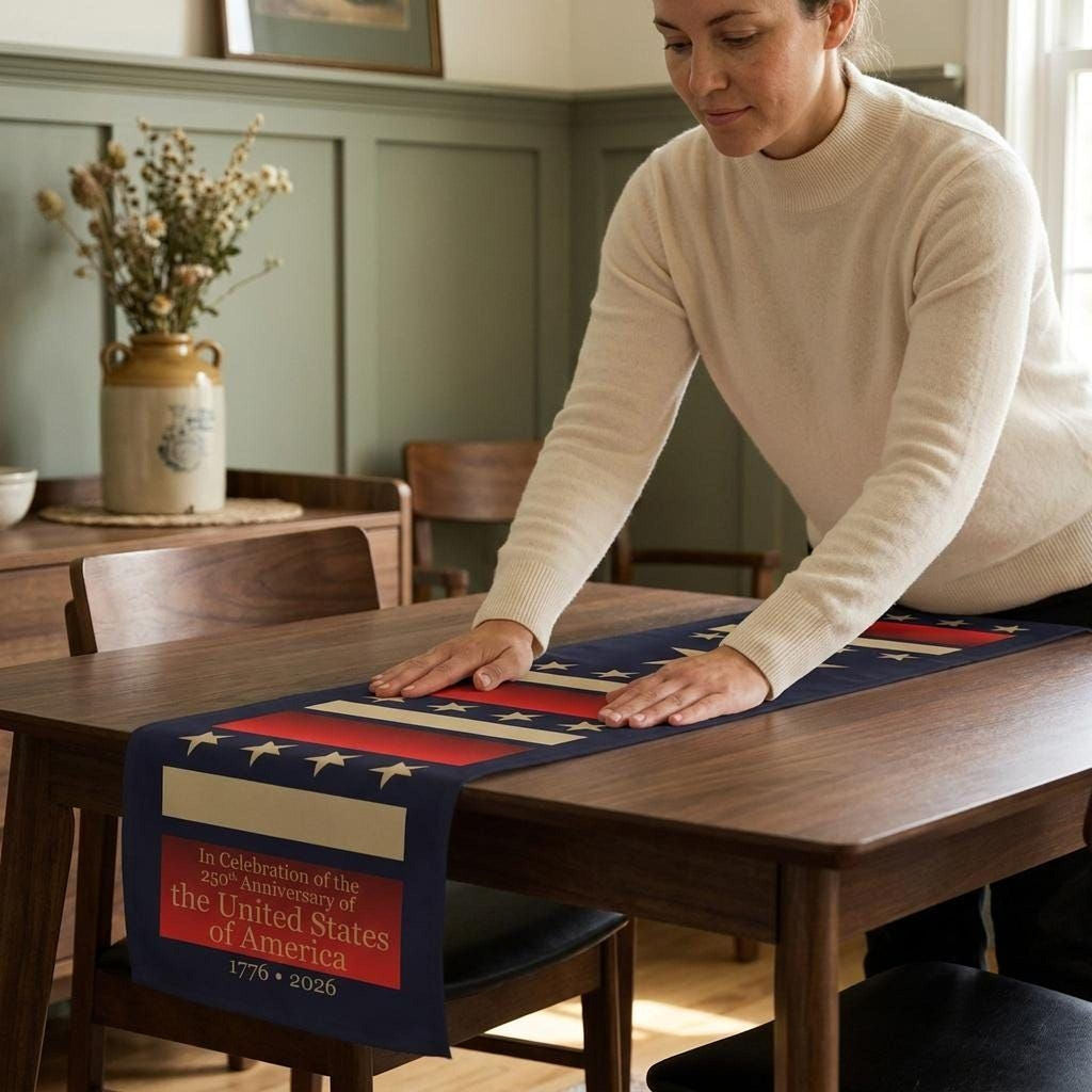 Patriotic Table Runner: Celebrating the U.S. 250th Anniversary