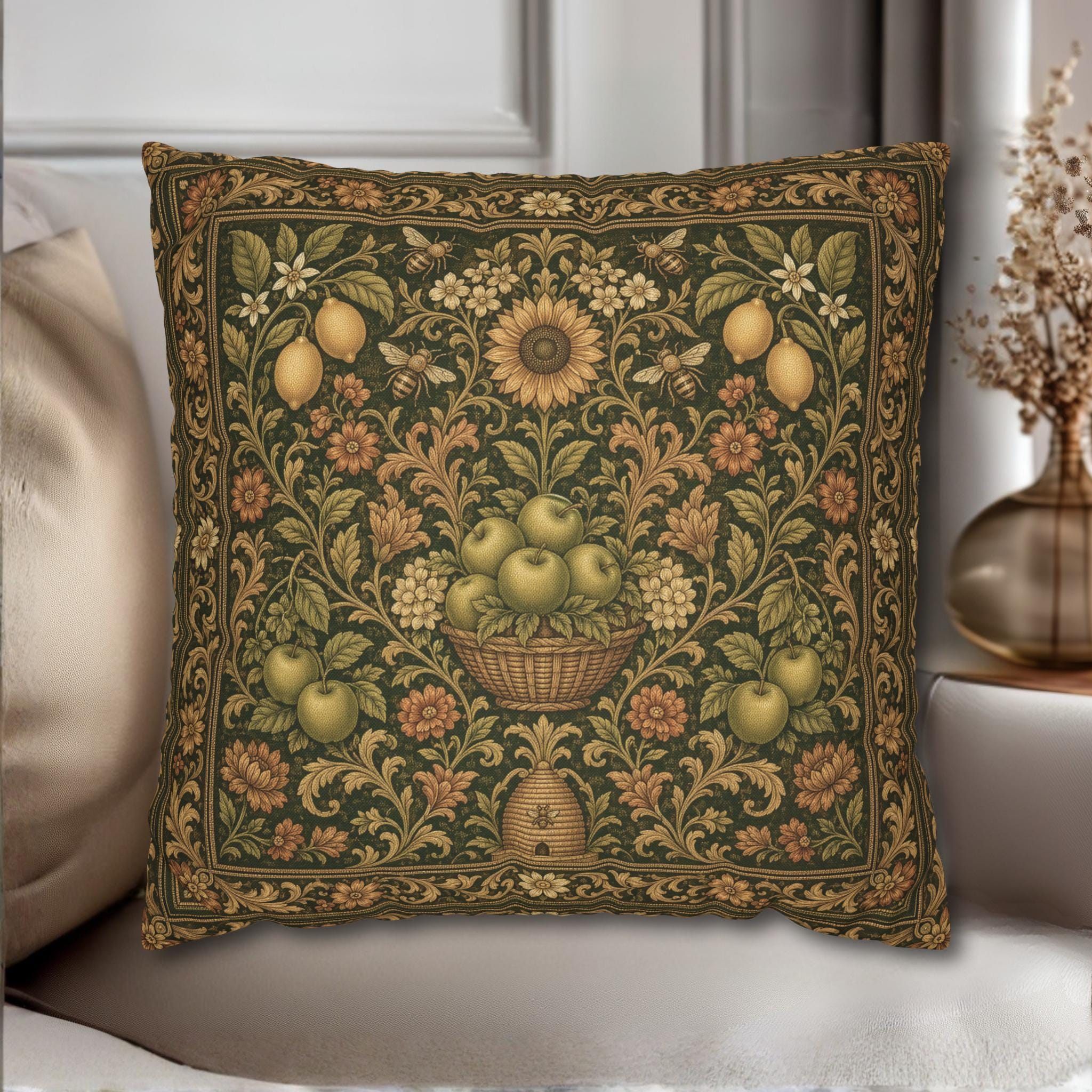 William Morris Style Pillow Cover: End of Summer Transitional Decor