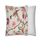 Chinoiserie Bird Pillow Cover: Vintage Style Floral Accent Cushion