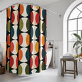 Bauhaus Shower Curtain: Retro Mid Century Modern  Bold Geometric Design