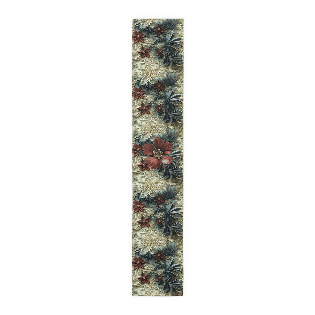 Poinsettia Table Runner: Holiday Cotton Dining Decor