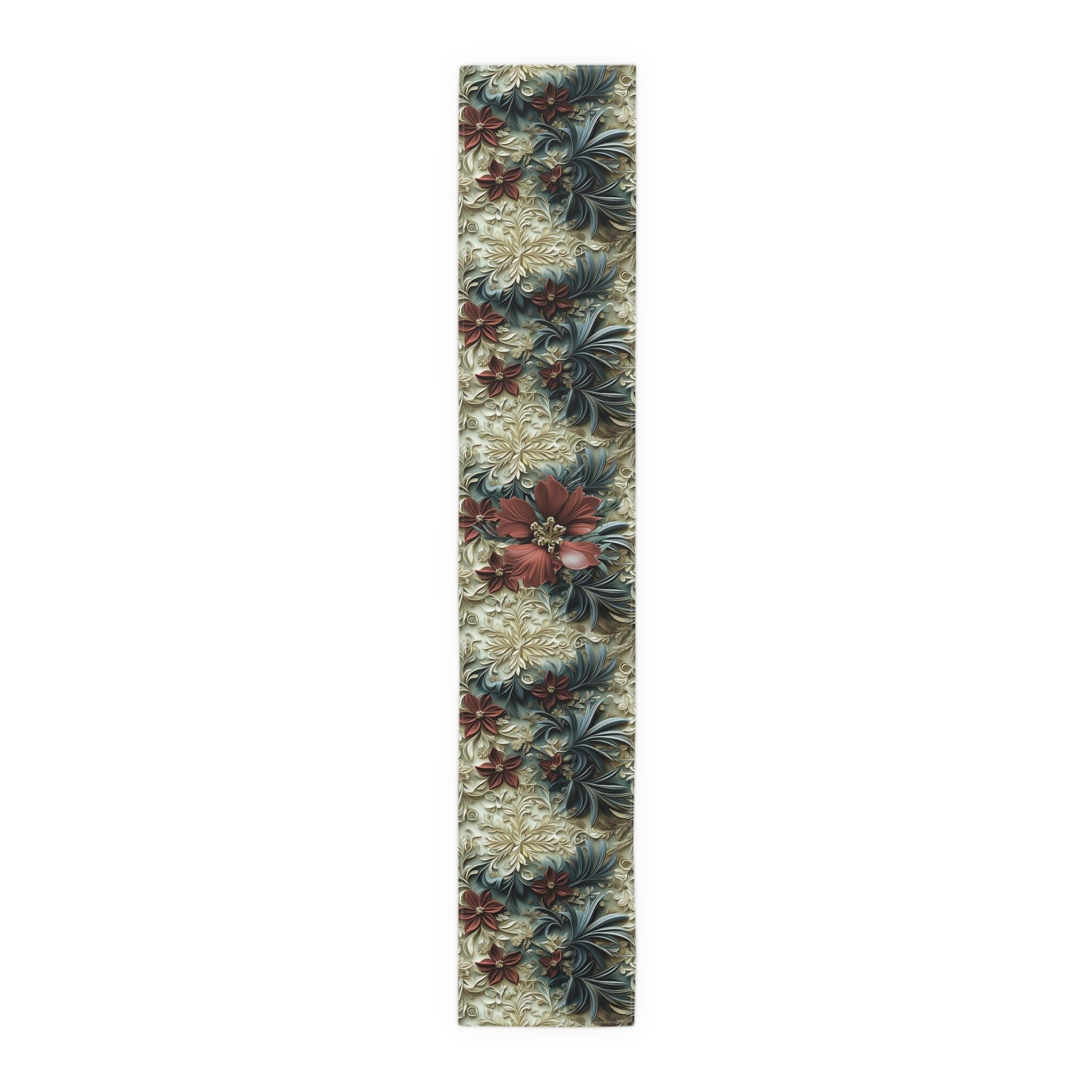 Poinsettia Table Runner: Holiday Cotton Dining Decor