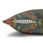 William Morris Inspired Throw Pillow Cover: Moody Teal Botanical Floral