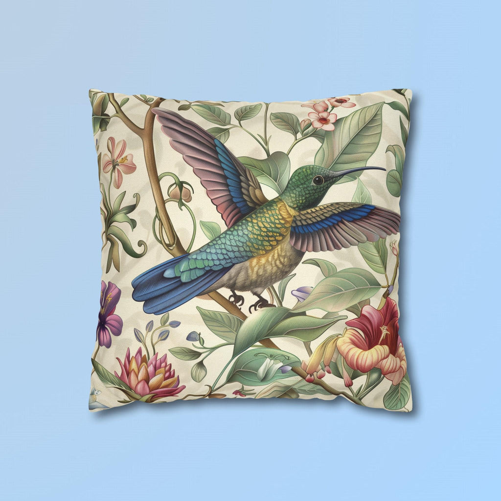 William Morris Hummingbird Pillow Cover: Elegant Floral Nature Design