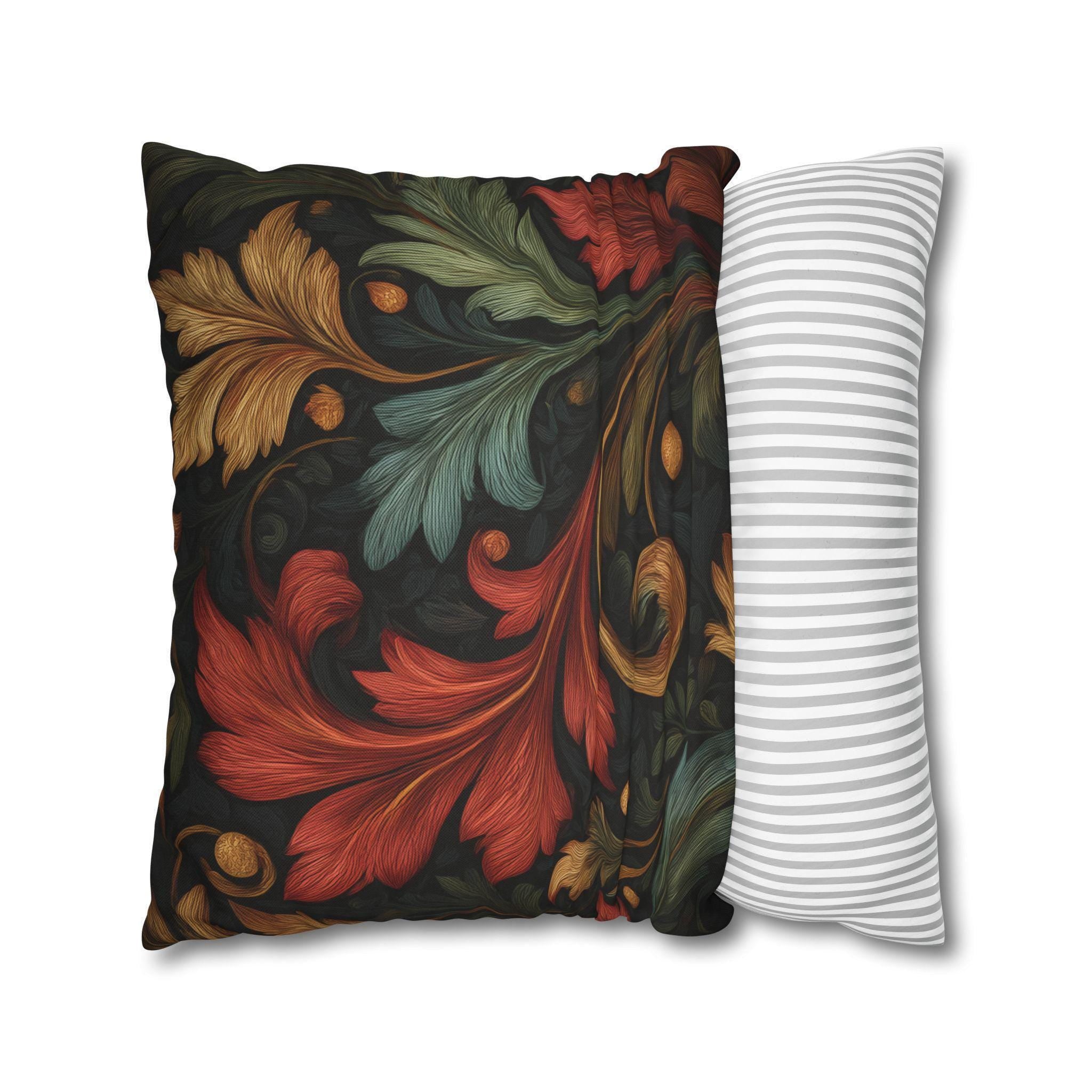 William Morris Autumn Leaf Pillow Cover: Tapestry Style Holiday Decor