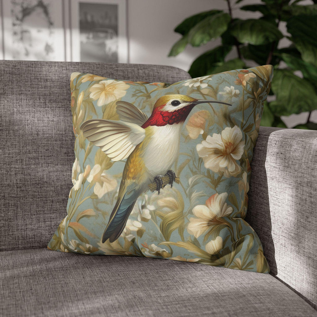 William Morris Hummingbird Pillow Cover: Arts & Crafts Floral Cushion