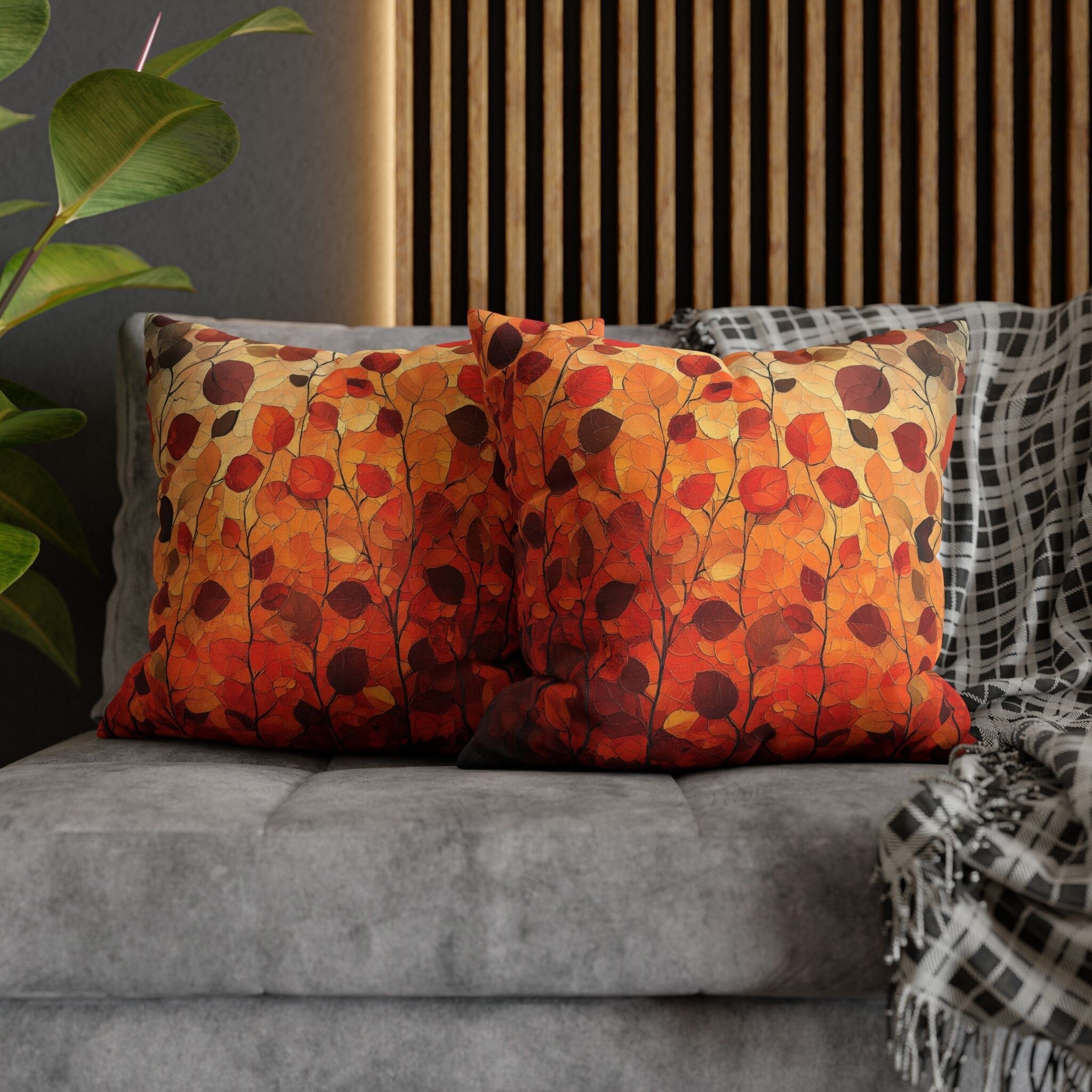 Autumn Leaves Pillow Cover | Vibrant Fall Colors with Ombré effect | Seasonal Home Decor