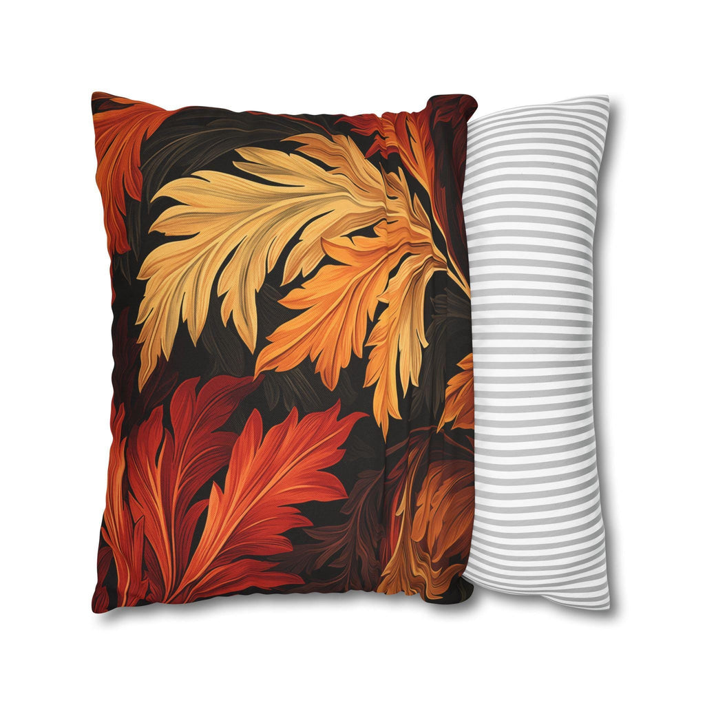 William Morris Autumn Leaves Pillow Cover: Vintage Style Harvest Swirl Accent