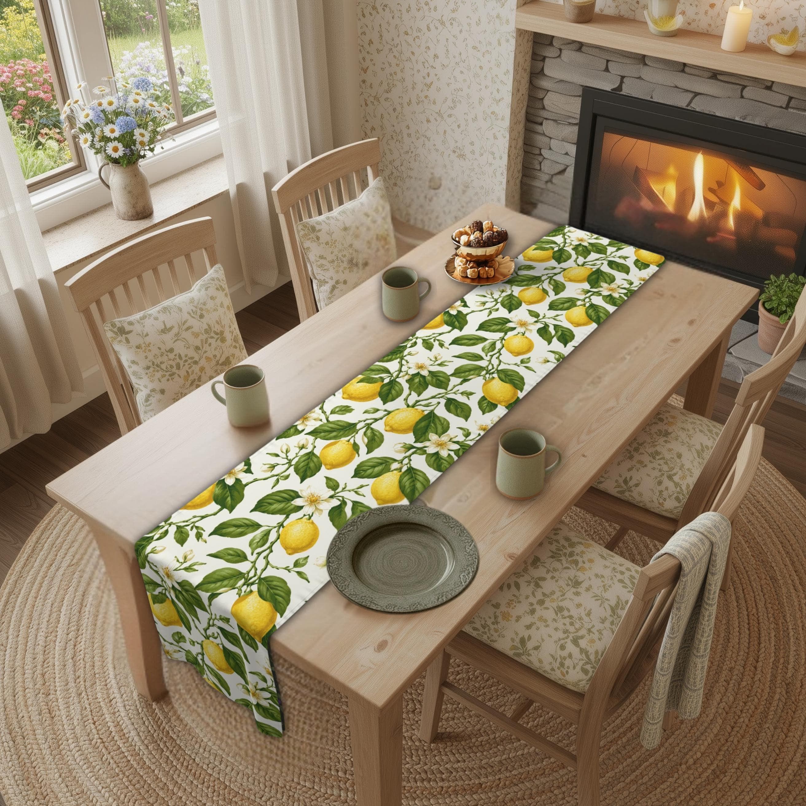 Lemon Table Runner Collection: 7 Citrus and Stripe Variations