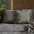 William Morris Inspired Botanical Pillow Cover: Soft Sage, Taupe, Blush Floral Print Accent Case