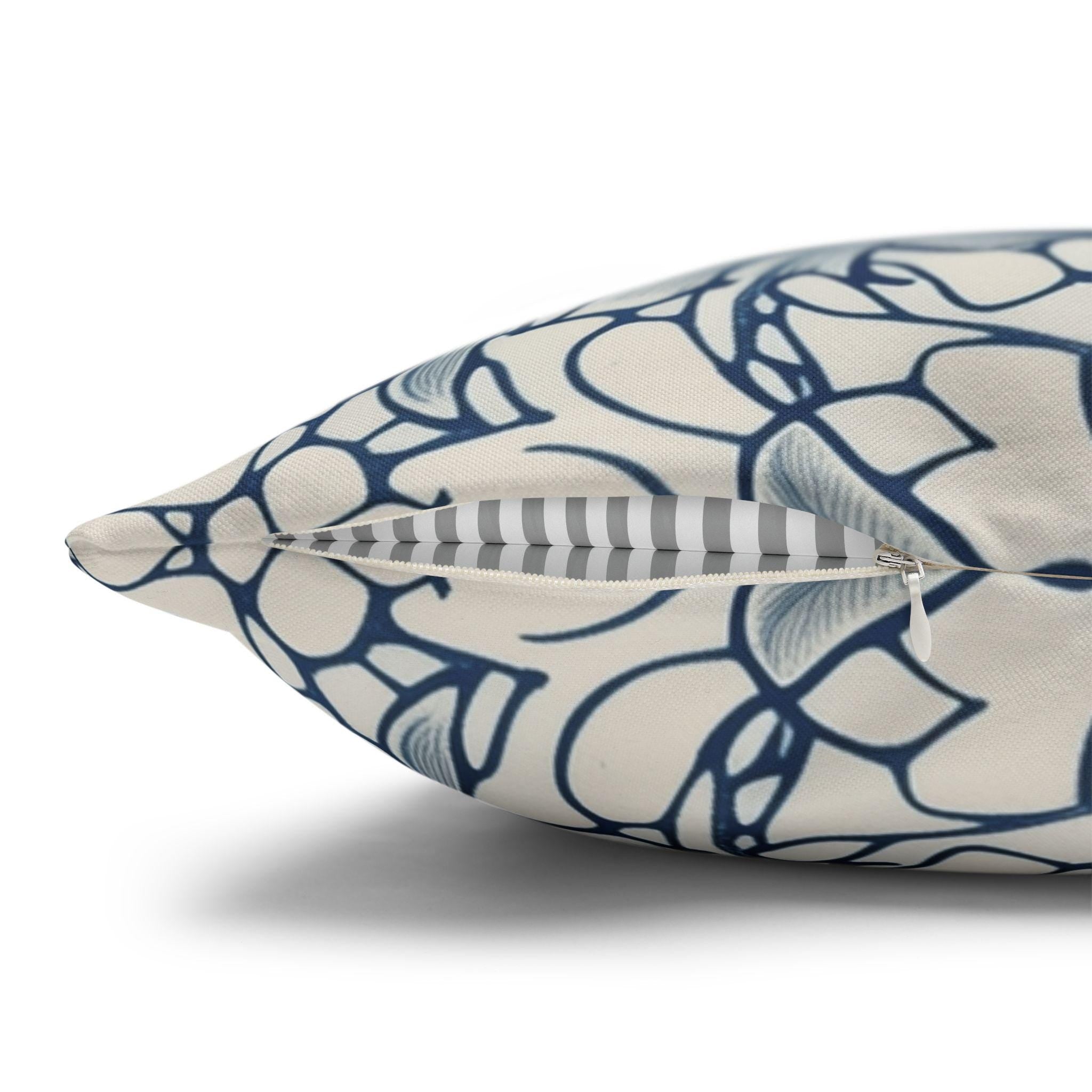 William Morris Inspired Blue Floral Pillow Cover: Vintage Botanical Home Decor Accent
