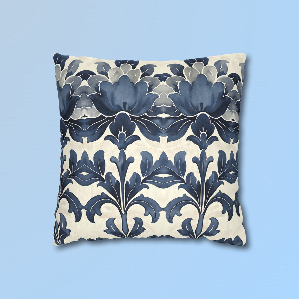 Blue Floral Throw Pillow Cover: French Country Farmhouse Decor