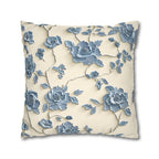 Chinoiserie Pillow Cover: Blue Peony Floral Design