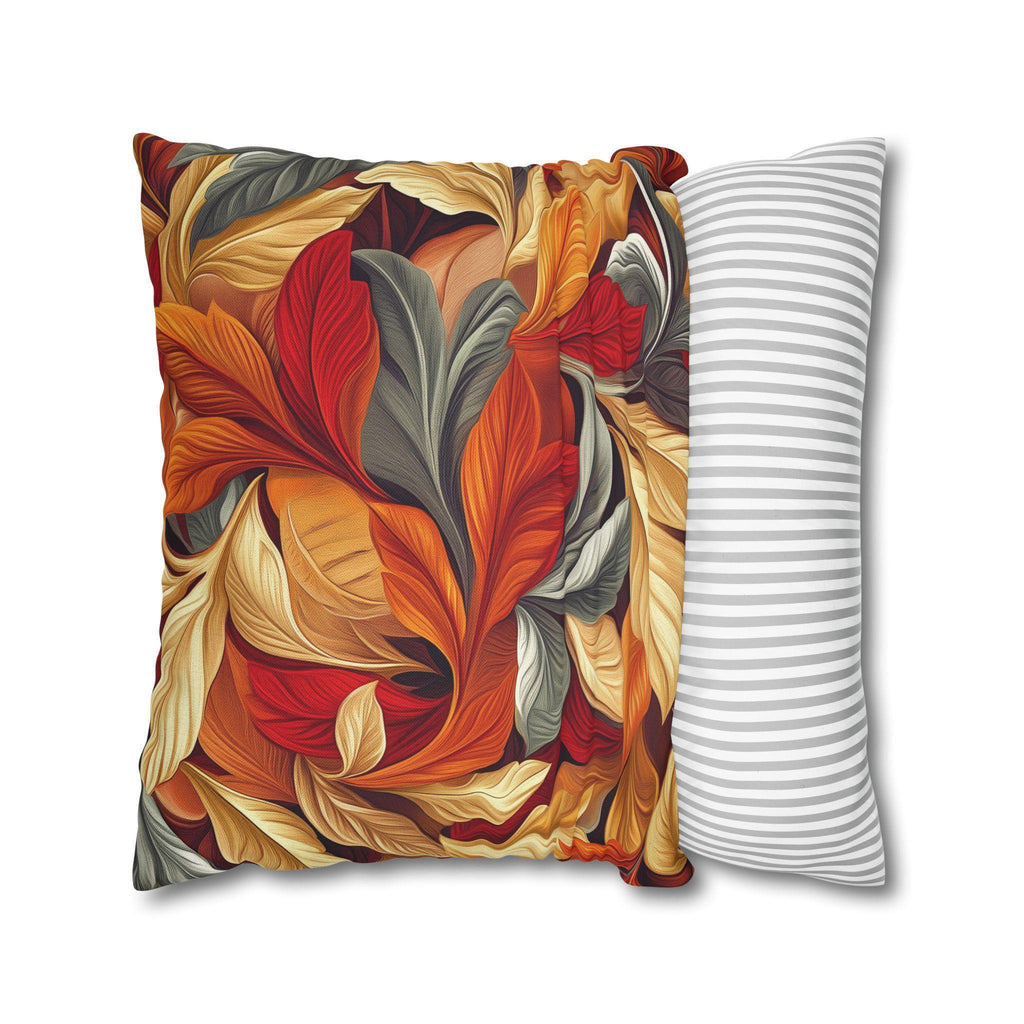 Autumn Leaves Pillow Cover Fall Foliage Throw Cushion Warm Harvest Color Accent Decor