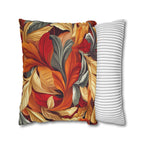 Autumn Leaves Pillow Cover Fall Foliage Throw Cushion Warm Harvest Color Accent Decor