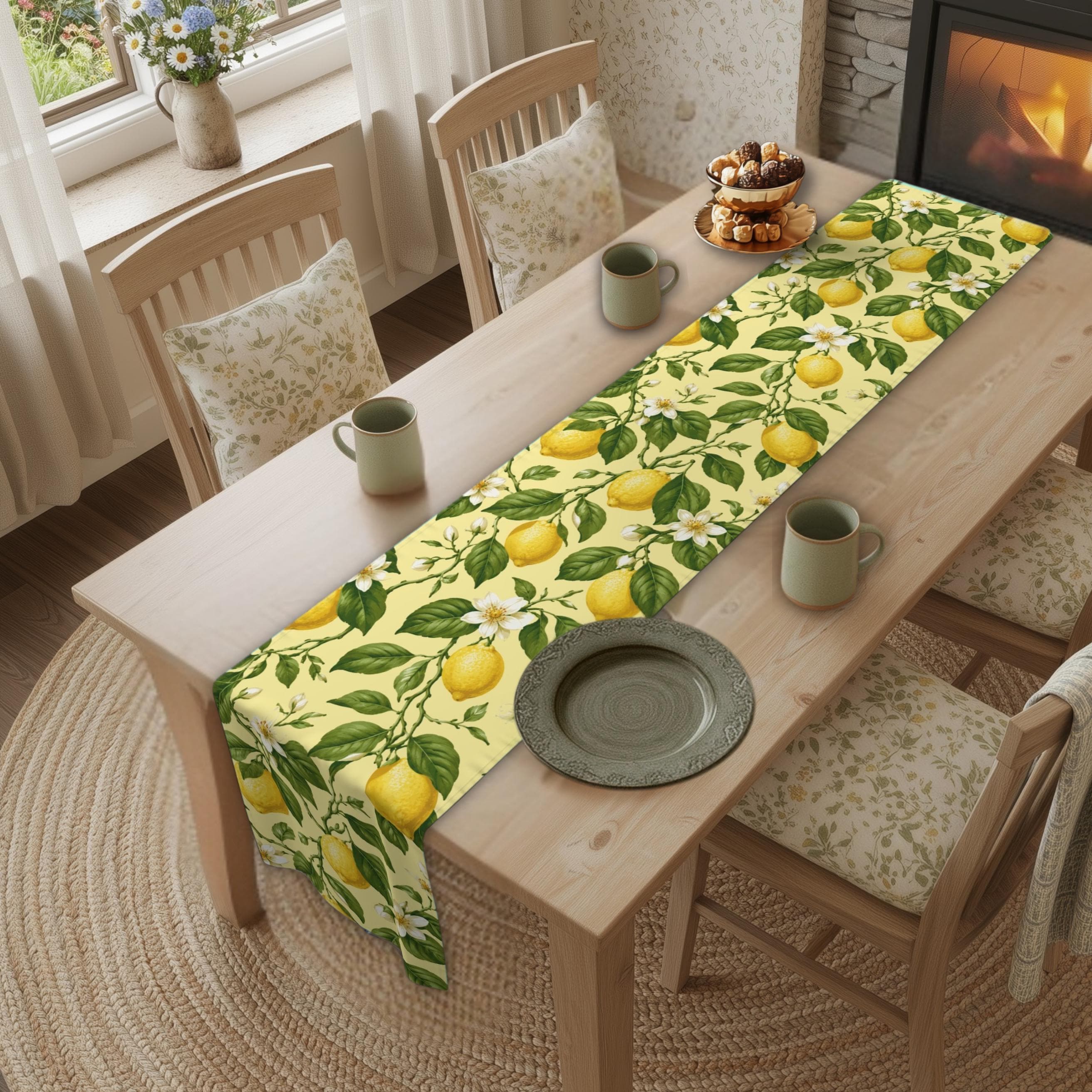 Lemon Table Runner Collection: 7 Citrus and Stripe Variations