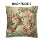 William Morris Botanical Pillow Cover: Sage Blush Teal Hummingbird Arts & Crafts Accent