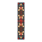 Holiday Fleur-de-lis Table Runner, Red Gold Christmas Decor