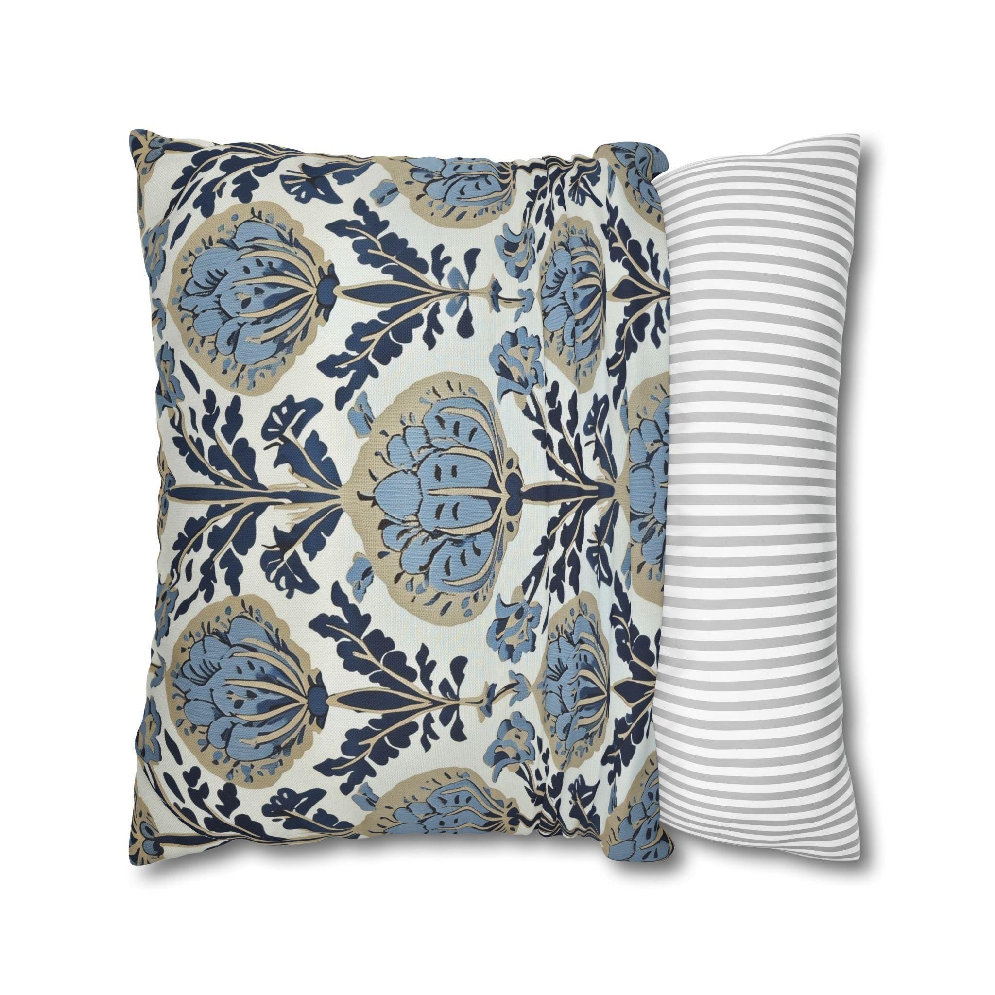 Floral Pillow Cover: Vintage Arts & Crafts Inspired Design (14x14 to 20x20 inches)