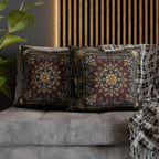 Baroque Christmas Pillow Cover: Burgundy Gold Navy Ornate Winter Damask, Traditional Holiday Decor