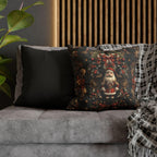 William Morris Inspired Christmas Pillow Cover: Nutcracker Santa Dark Vintage Style Holiday Accent