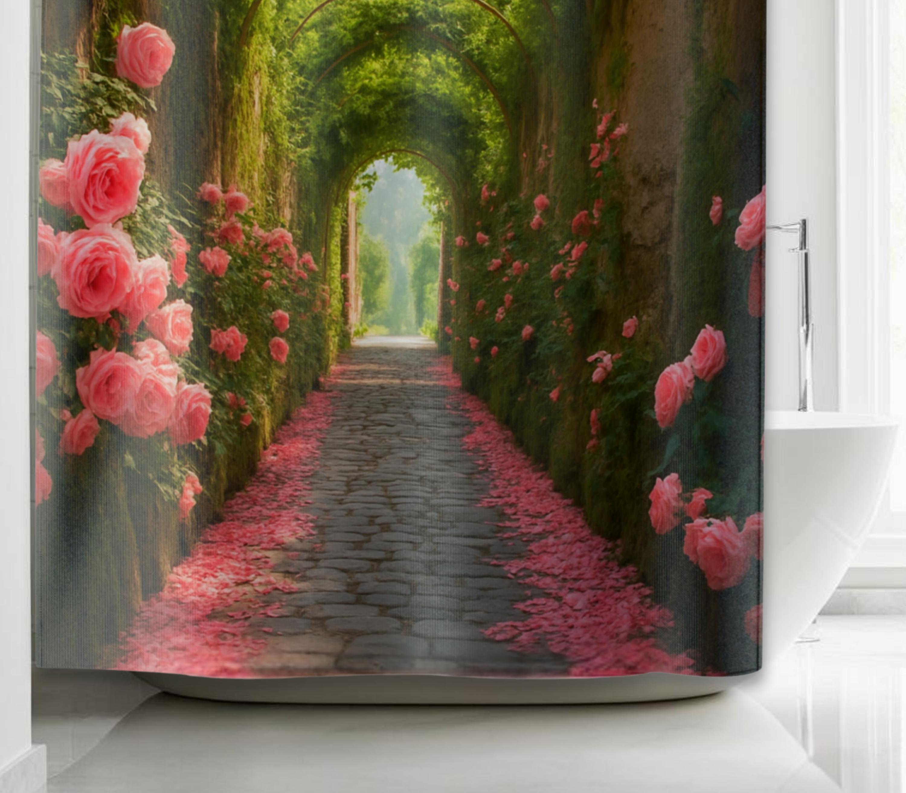 Enchanting Floral Shower Curtain: Romantic Vintage Garden Bathroom Decor for Weddings, Spa Retreats, Gifts