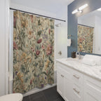 William Morris Botanical Shower Curtain: Vintage-Inspired Floral Tapestry in Soft Earthy Tones